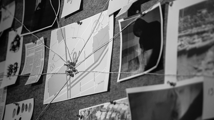Detective board with photos